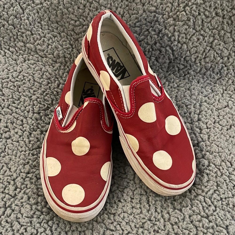 Red and white polkadot vans
